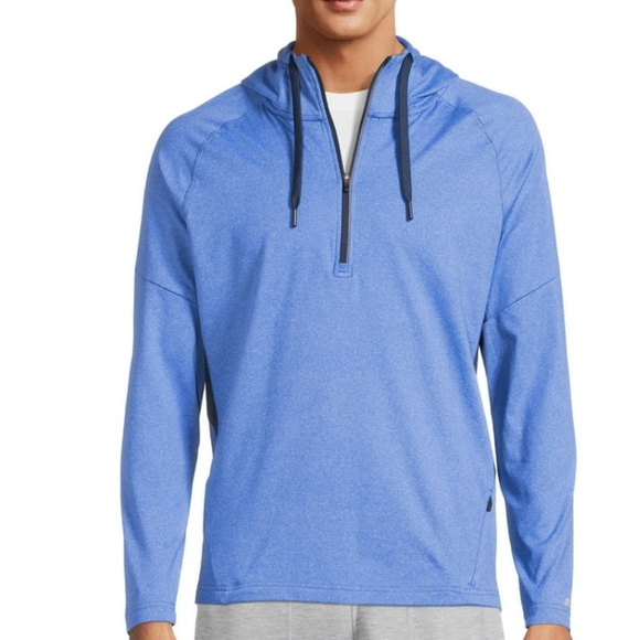 Russell Blue Active Men's Half Zip Hoodie - Picture 1 of 9